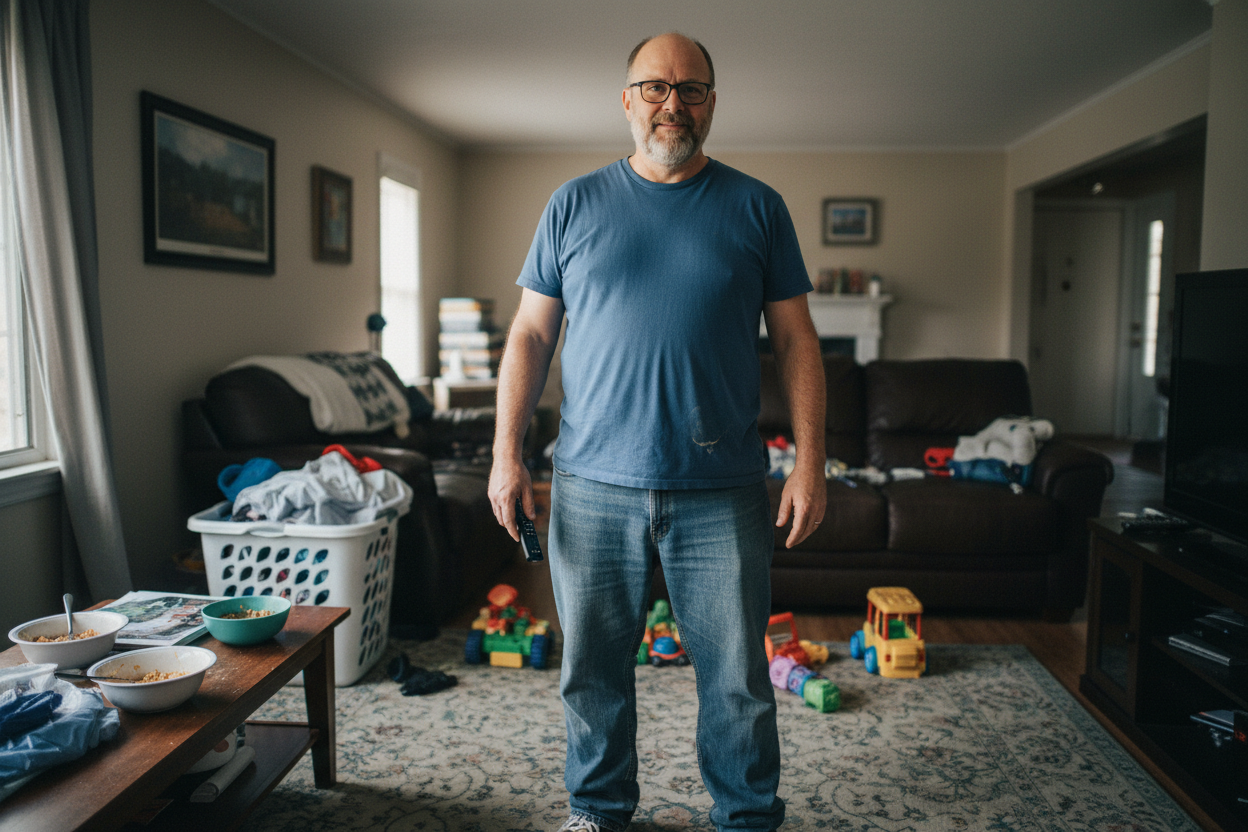 man in his 40s out of shape